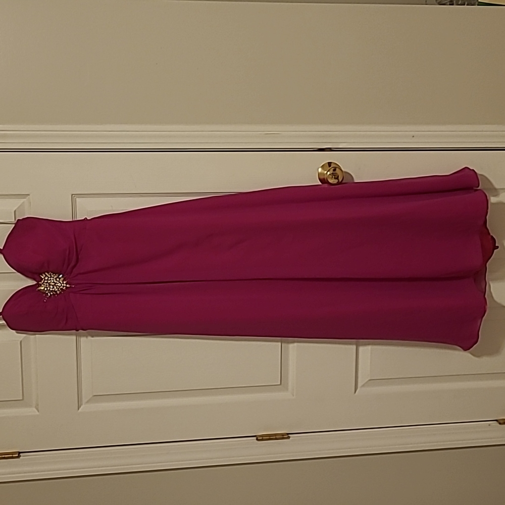 Pink long prom dress